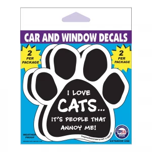 I Love Cats It's People That Annoy Me 2 Pack Window Decals