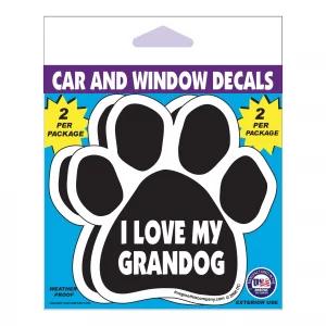I Love My Grandog 2 Pack Window Decals