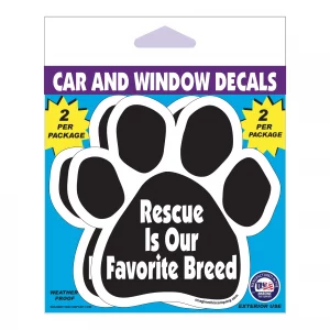 Rescue is Our Favorite Breed 2 Pack Window Decals