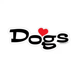 Heart Dogs Word Magnet