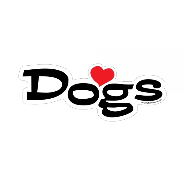 Heart Dogs Word Magnet