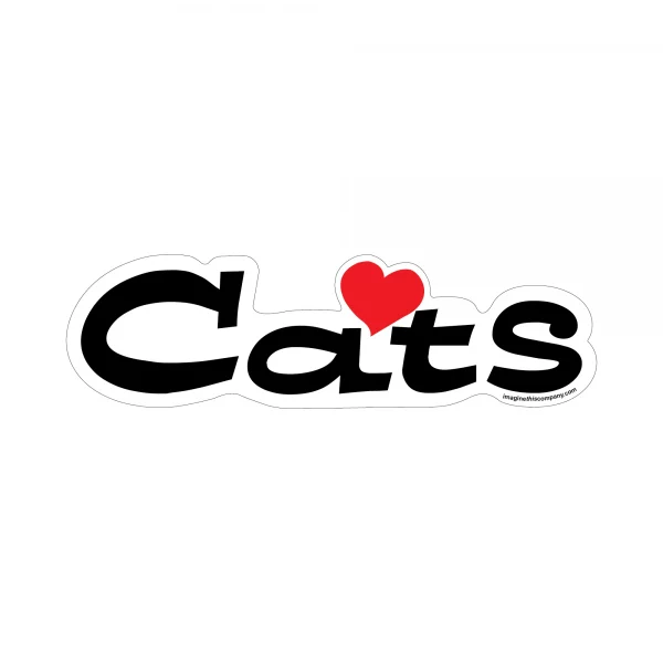 Heart Cats Word Magnet
