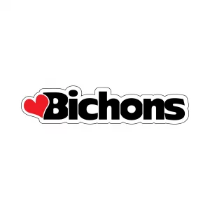 Heart Bichons Word Magnet