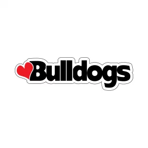 Heart Bulldogs Word Magnet