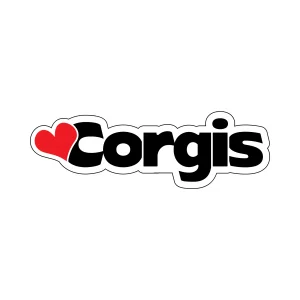 Heart Corgis Word Magnet