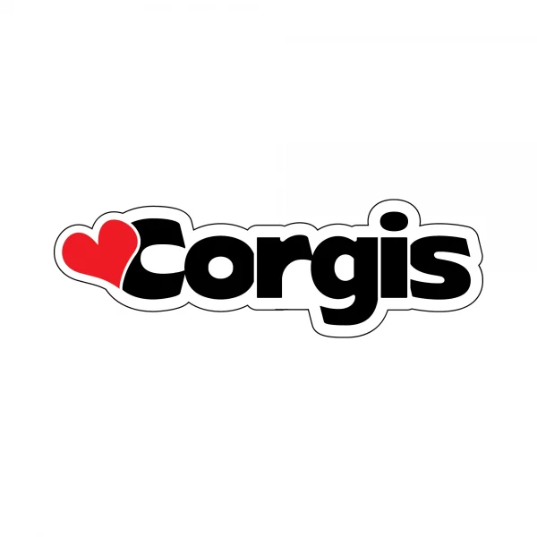 Heart Corgis Word Magnet