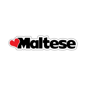Heart Maltese Word Magnet