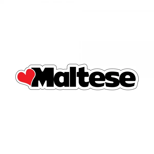 Heart Maltese Word Magnet