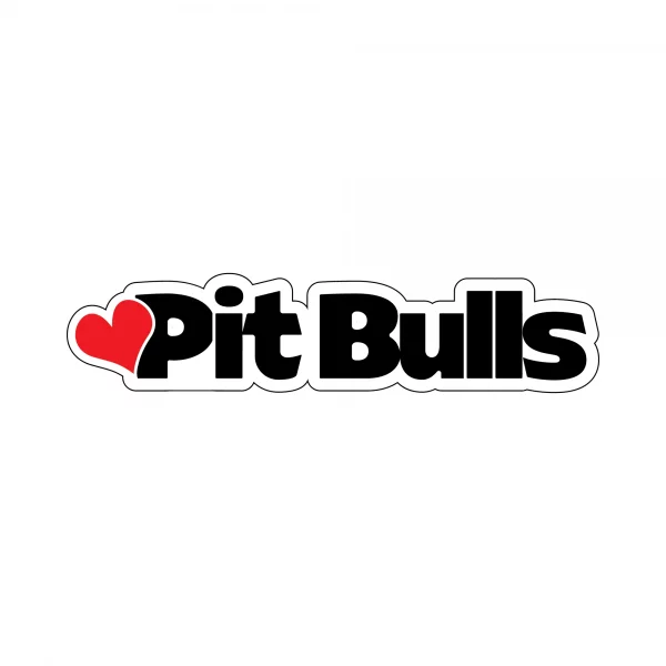 Heart Pit Bull Word Magnet