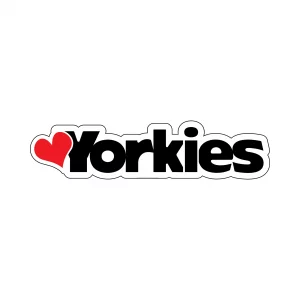 Heart Yorkies Word Magnet