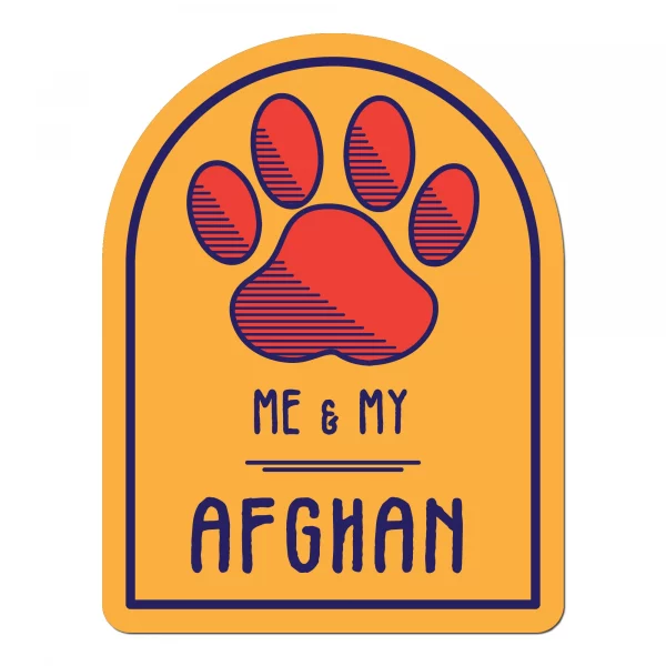 Me and My Afghan Window Shaped Magnet