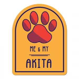 Me and My Akita Window Shaped Magnet