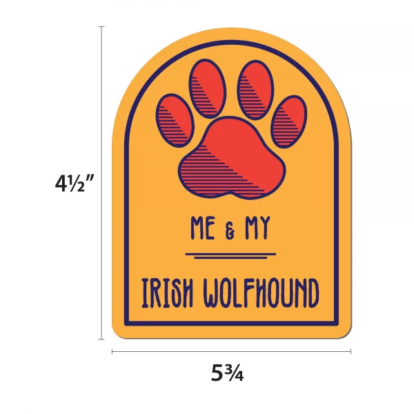 Me and My Irish Wolfhound Window Shaped Magnet - Image 2