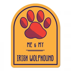Me and My Irish Wolfhound Window Shaped Magnet