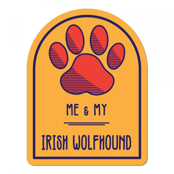 Me and My Irish Wolfhound Window Shaped Magnet