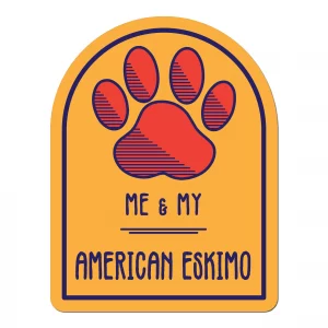 Me and My American Eskimo Window Shaped Magnet