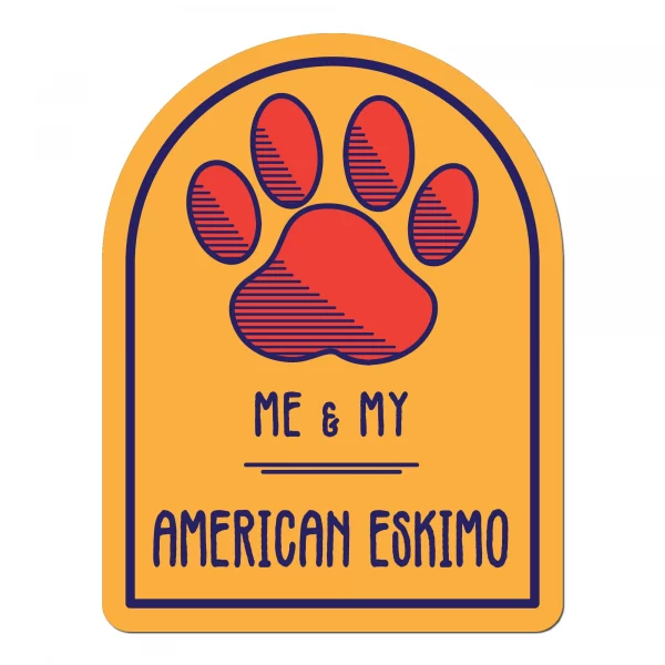 Me and My American Eskimo Window Shaped Magnet