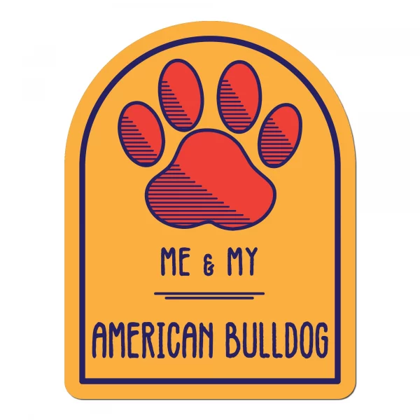 Me and My American Bulldog Window Shaped Magnet