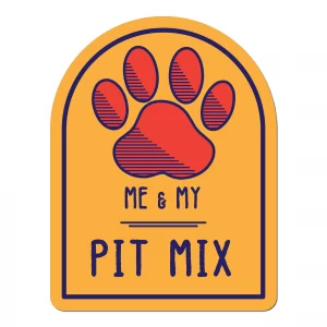 Me and My Pit Mix Window Shaped Magnet