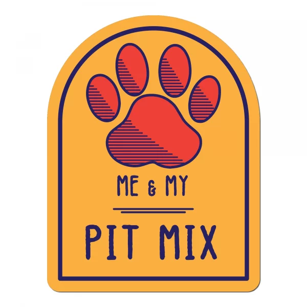 Me and My Pit Mix Window Shaped Magnet