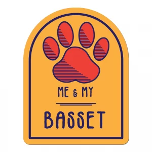 Me and My Basset Window Shaped Magnet