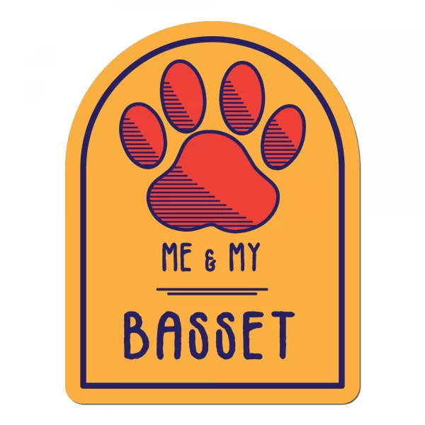 Me and My Basset Window Shaped Magnet