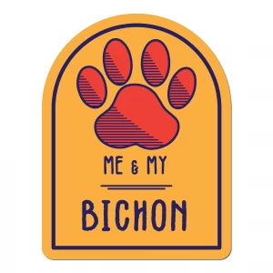 Me and My Bichon Window Shaped Magnet
