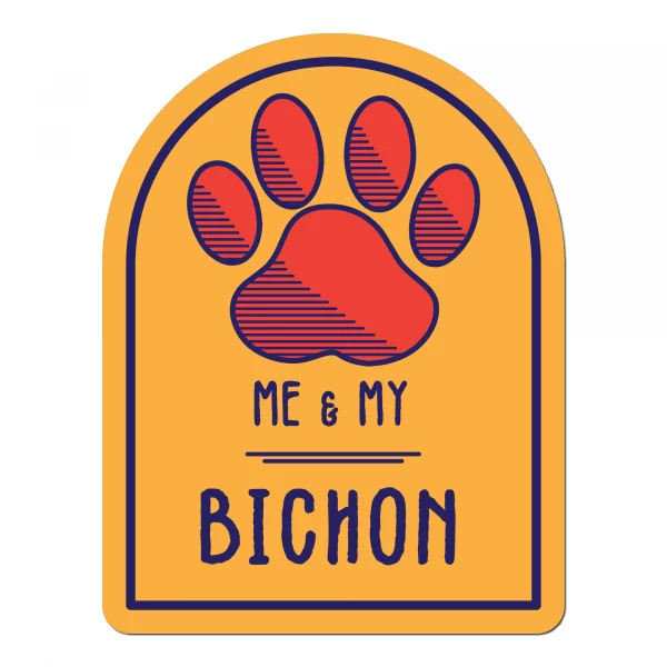 Me and My Bichon Window Shaped Magnet