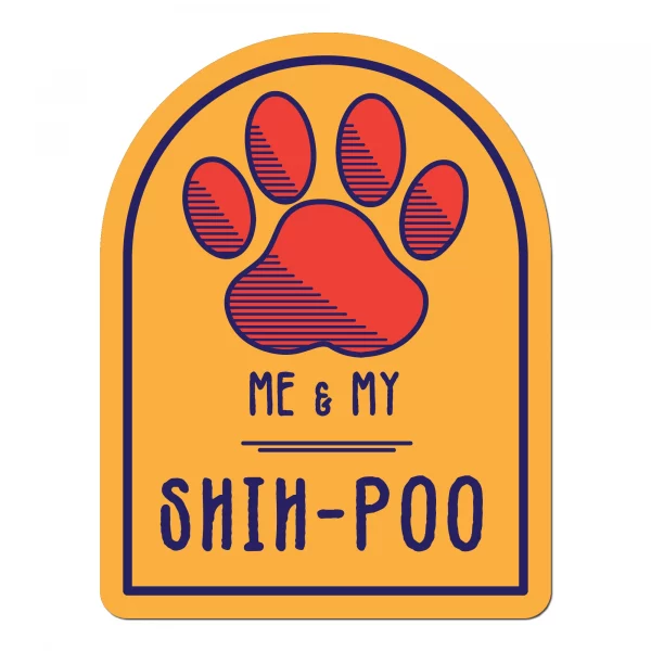 Me and My Shih-Poo Window Shaped Magnet