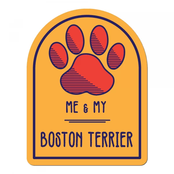 Me and My Boston Terrier Window Shaped Magnet