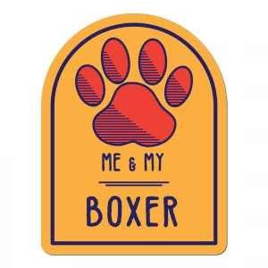 Me and My Boxer Window Shaped Magnet