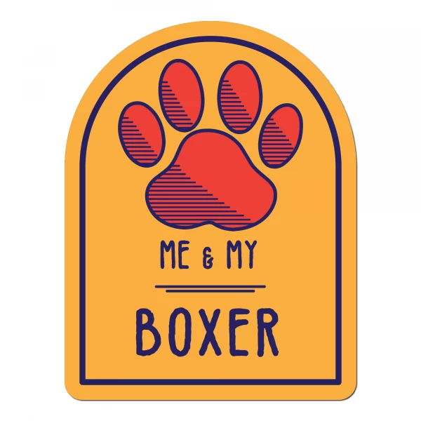 Me and My Boxer Window Shaped Magnet