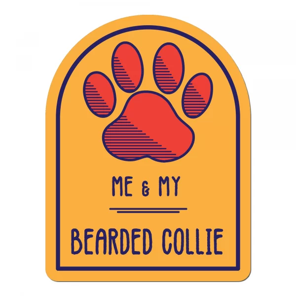 Me and My Bearded Collie Window Shaped Magnet