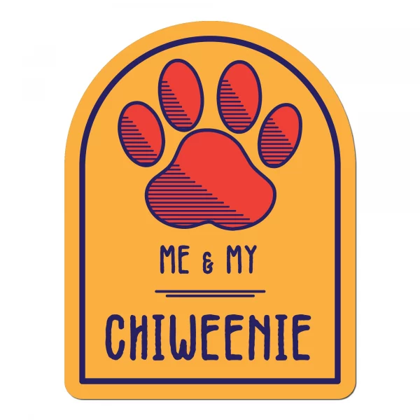 Me and My Chiweenie Window Shaped Magnet