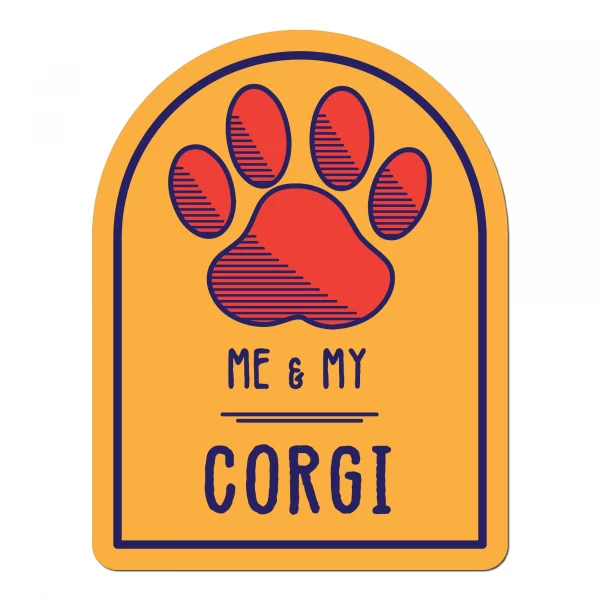 Me and My Corgi Window Shaped Magnet