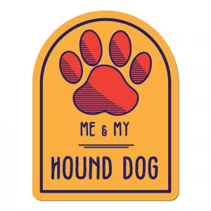 Me and My Hound Dog Window Shaped Magnet