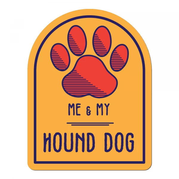 Me and My Hound Dog Window Shaped Magnet