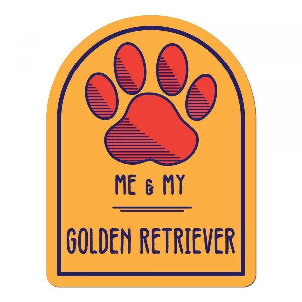 Me and My Golden Retriever Window Shaped Magnet