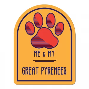 Me and My Great Pyrenees Window Shaped Magnet