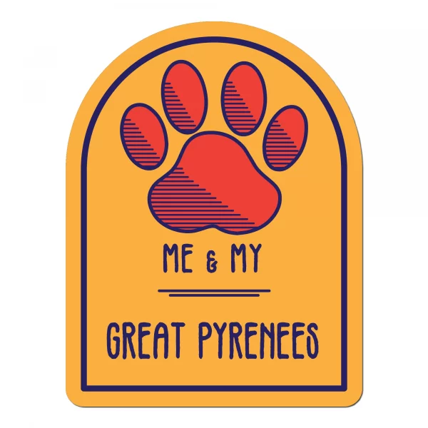 Me and My Great Pyrenees Window Shaped Magnet