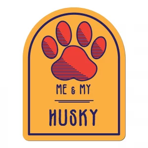 Me and My Husky Window Shaped Magnet