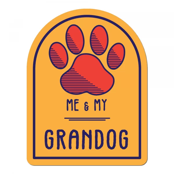 Me and My Grandog Window Shaped Magnet