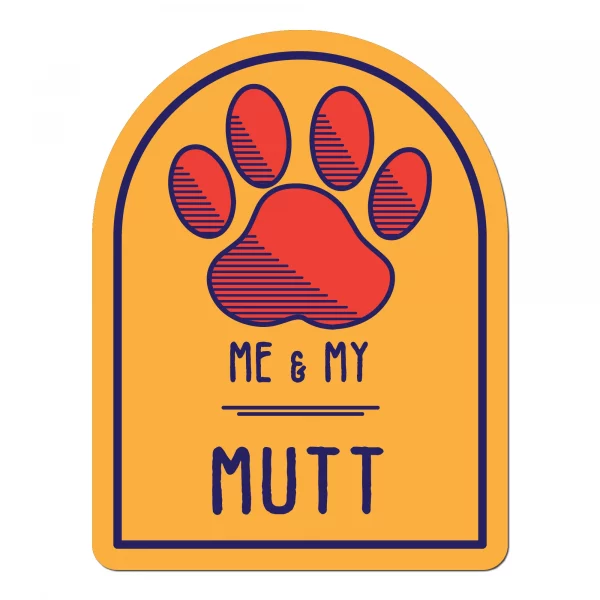 Me and My Mutt Window Shaped Magnet