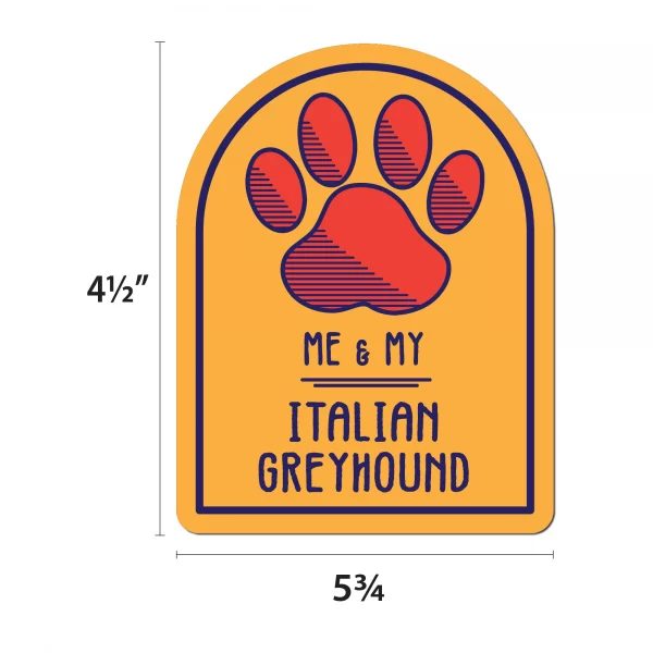 Me and My Italian Greyhound Window Shaped Magnet - Image 2