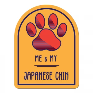 Me and My Japanese Chin Window Shaped Magnet