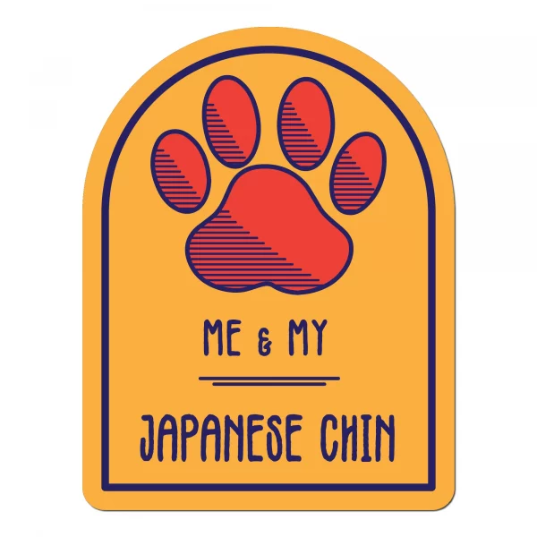 Me and My Japanese Chin Window Shaped Magnet