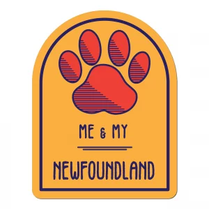 Me and My Newfoundland Window Shaped Magnet