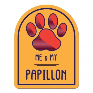 Me and My Papillion Window Shaped Magnet