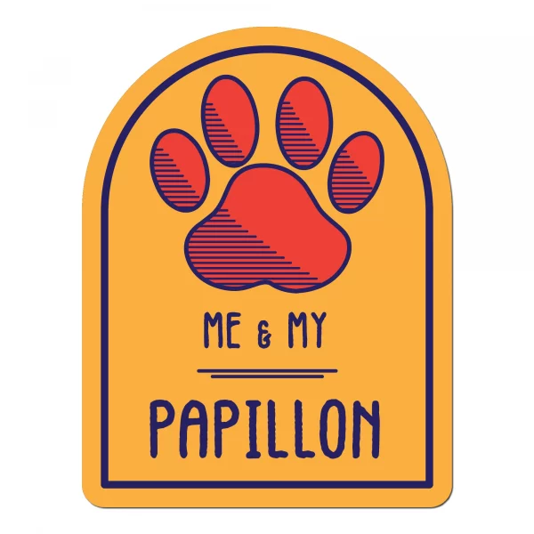 Me and My Papillion Window Shaped Magnet
