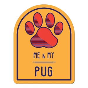 Me and My Pug Window Shaped Magnet